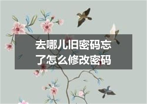 去哪儿旧密码忘了怎么修改密码