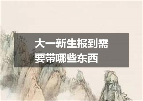 大一新生报到需要带哪些东西