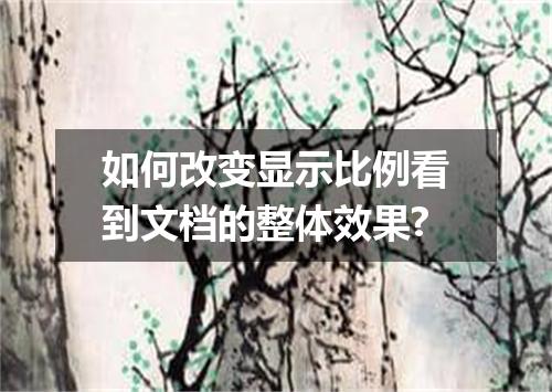 如何改变显示比例看到文档的整体效果?