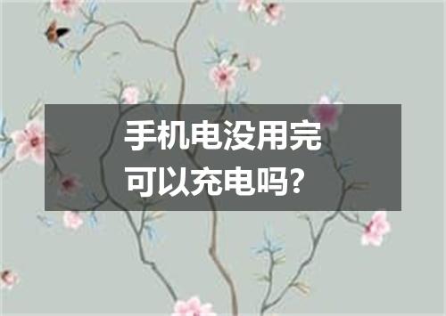 手机电没用完可以充电吗?
