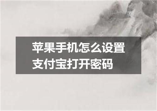 苹果手机怎么设置支付宝打开密码
