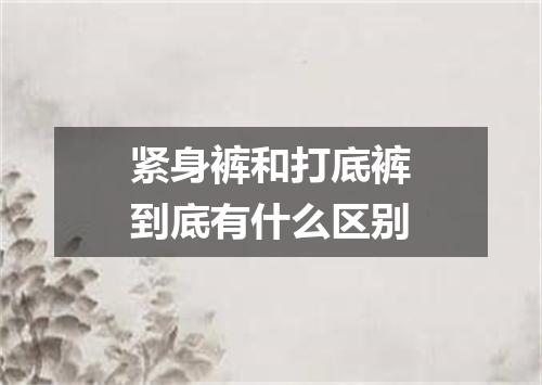 紧身裤和打底裤到底有什么区别