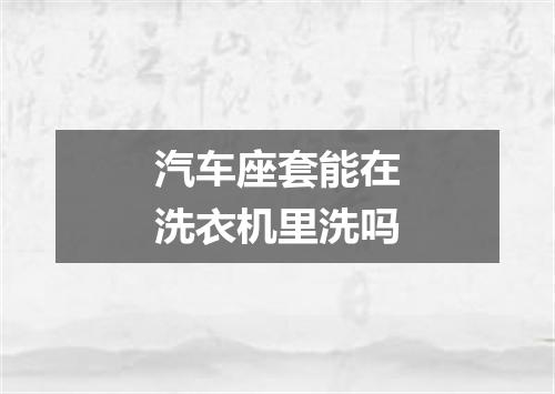 汽车座套能在洗衣机里洗吗
