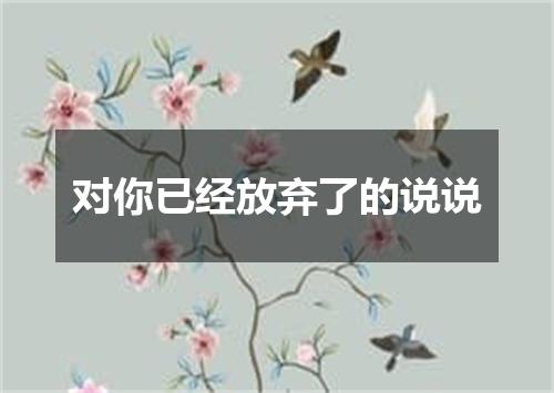 对你已经放弃了的说说