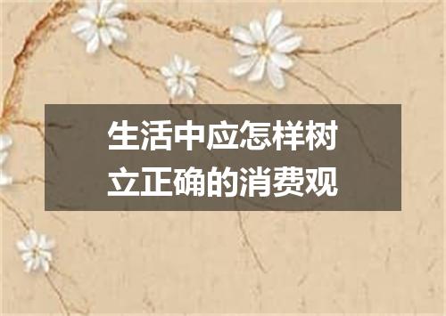 生活中应怎样树立正确的消费观