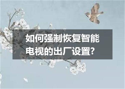 如何强制恢复智能电视的出厂设置?