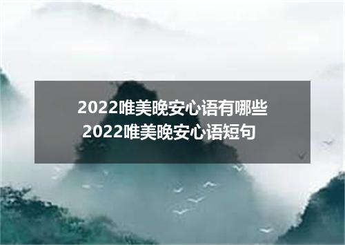 2022唯美晚安心语有哪些 2022唯美晚安心语短句
