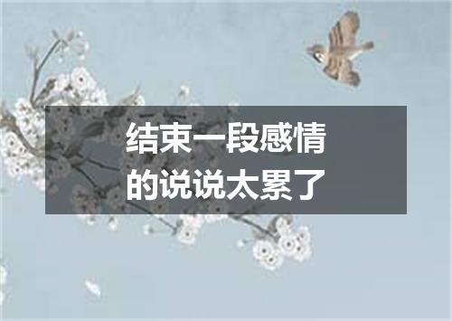 结束一段感情的说说太累了