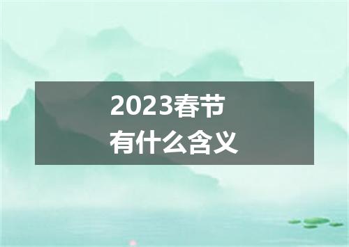 2023春节有什么含义