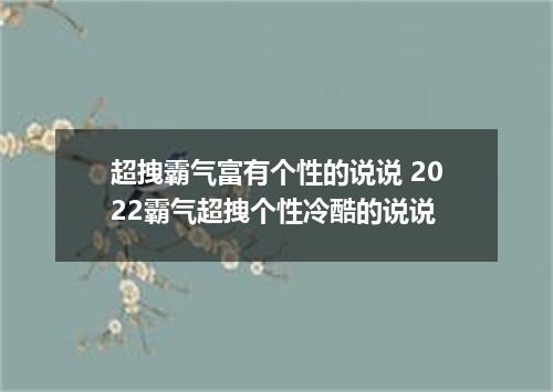 超拽霸气富有个性的说说 2022霸气超拽个性冷酷的说说