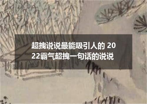 超拽说说最能吸引人的 2022霸气超拽一句话的说说