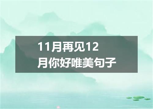 11月再见12月你好唯美句子