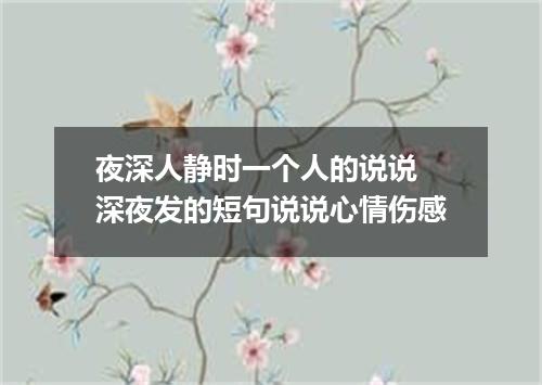 夜深人静时一个人的说说 深夜发的短句说说心情伤感