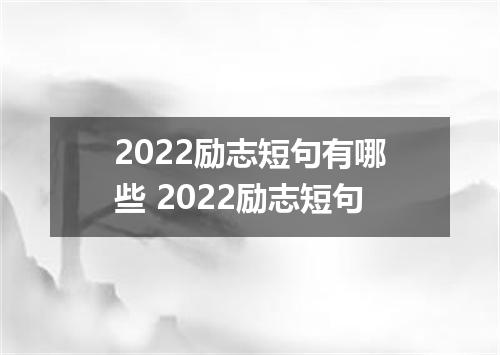 2022励志短句有哪些 2022励志短句