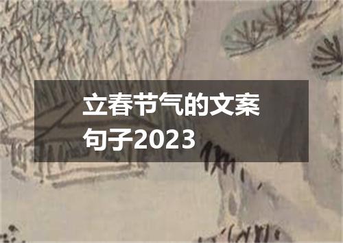 立春节气的文案句子2023