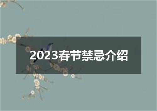 2023春节禁忌介绍
