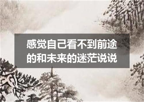 感觉自己看不到前途的和未来的迷茫说说