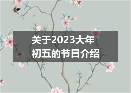 关于2023大年初五的节日介绍