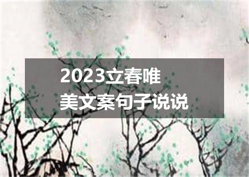 2023立春唯美文案句子说说