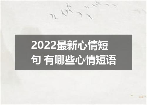 2022最新心情短句 有哪些心情短语