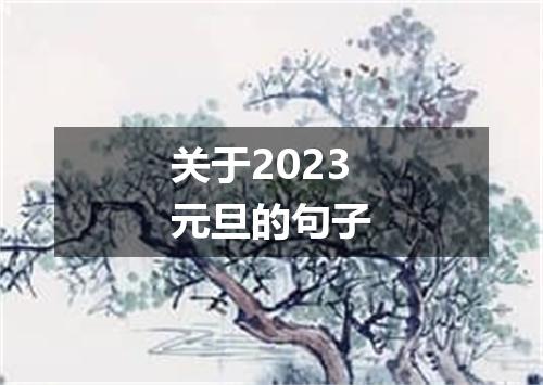 关于2023元旦的句子