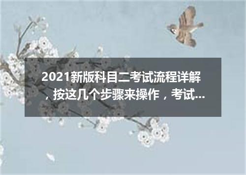 2021新版科目二考试流程详解，按这几个步骤来操作，考试不出错