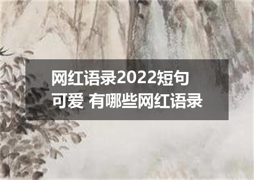 网红语录2022短句可爱 有哪些网红语录