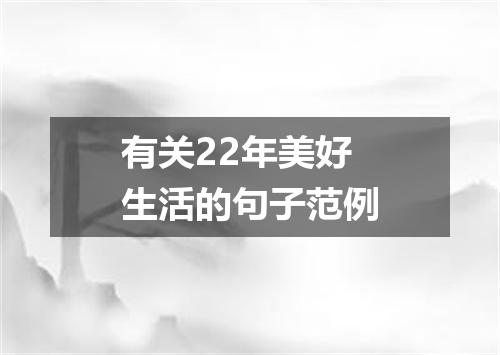 有关22年美好生活的句子范例
