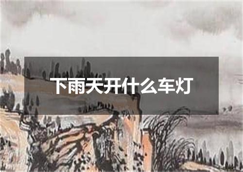 下雨天开什么车灯