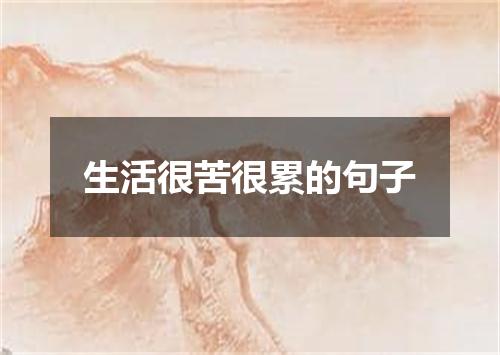 生活很苦很累的句子