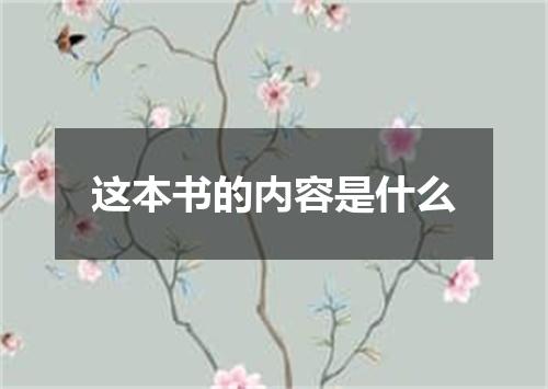 这本书的内容是什么