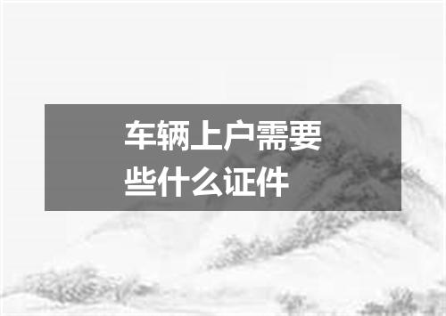 车辆上户需要些什么证件