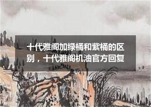 十代雅阁加绿桶和紫桶的区别，十代雅阁机油官方回复