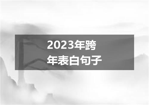 2023年跨年表白句子