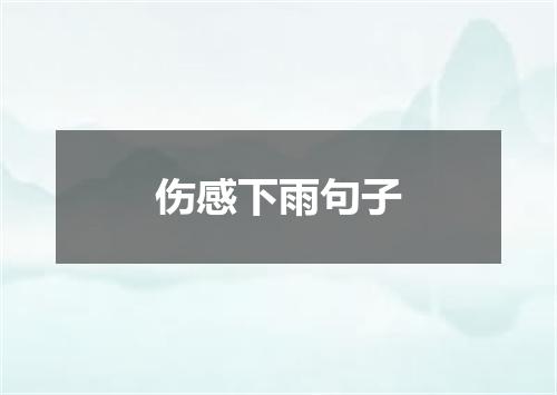 伤感下雨句子