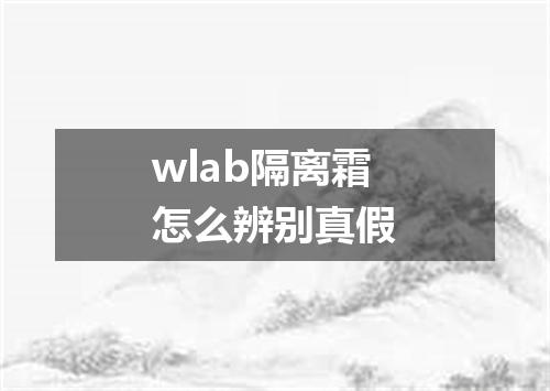 wlab隔离霜怎么辨别真假