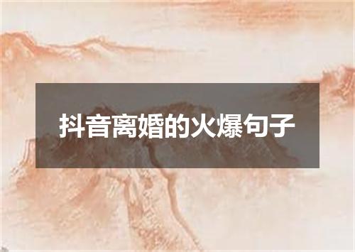 抖音离婚的火爆句子