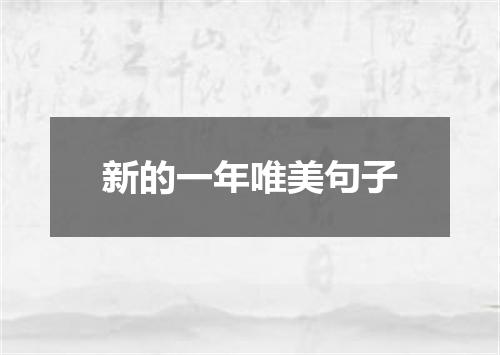 新的一年唯美句子