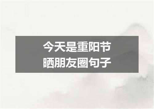 今天是重阳节晒朋友圈句子