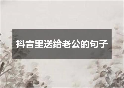 抖音里送给老公的句子