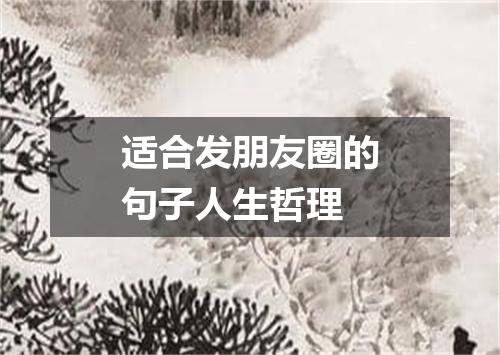 适合发朋友圈的句子人生哲理