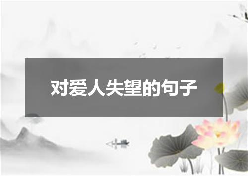 对爱人失望的句子