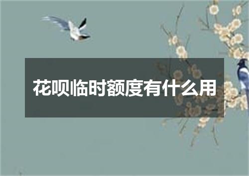 花呗临时额度有什么用