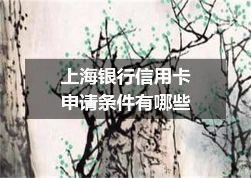 上海银行信用卡申请条件有哪些