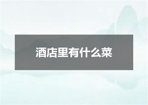 酒店里有什么菜