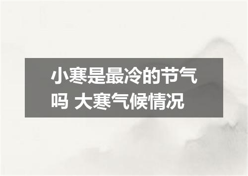 小寒是最冷的节气吗 大寒气候情况