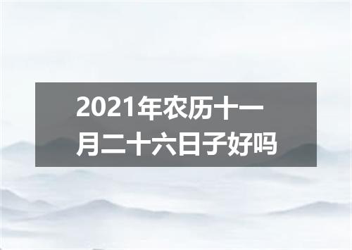 2021年农历十一月二十六日子好吗