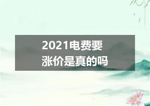 2021电费要涨价是真的吗