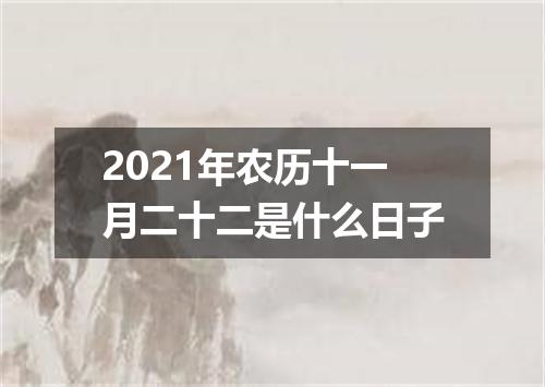 2021年农历十一月二十二是什么日子