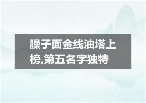 臊子面金线油塔上榜,第五名字独特